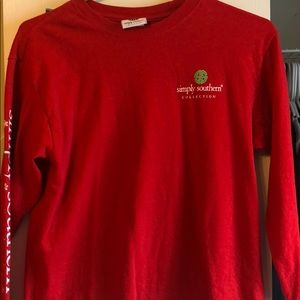Youth large red Simply Southern long sleeve